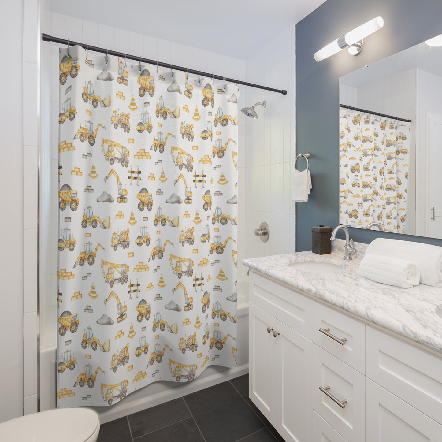 Construction Shower Curtain, Construction bathroom decor - Under construction