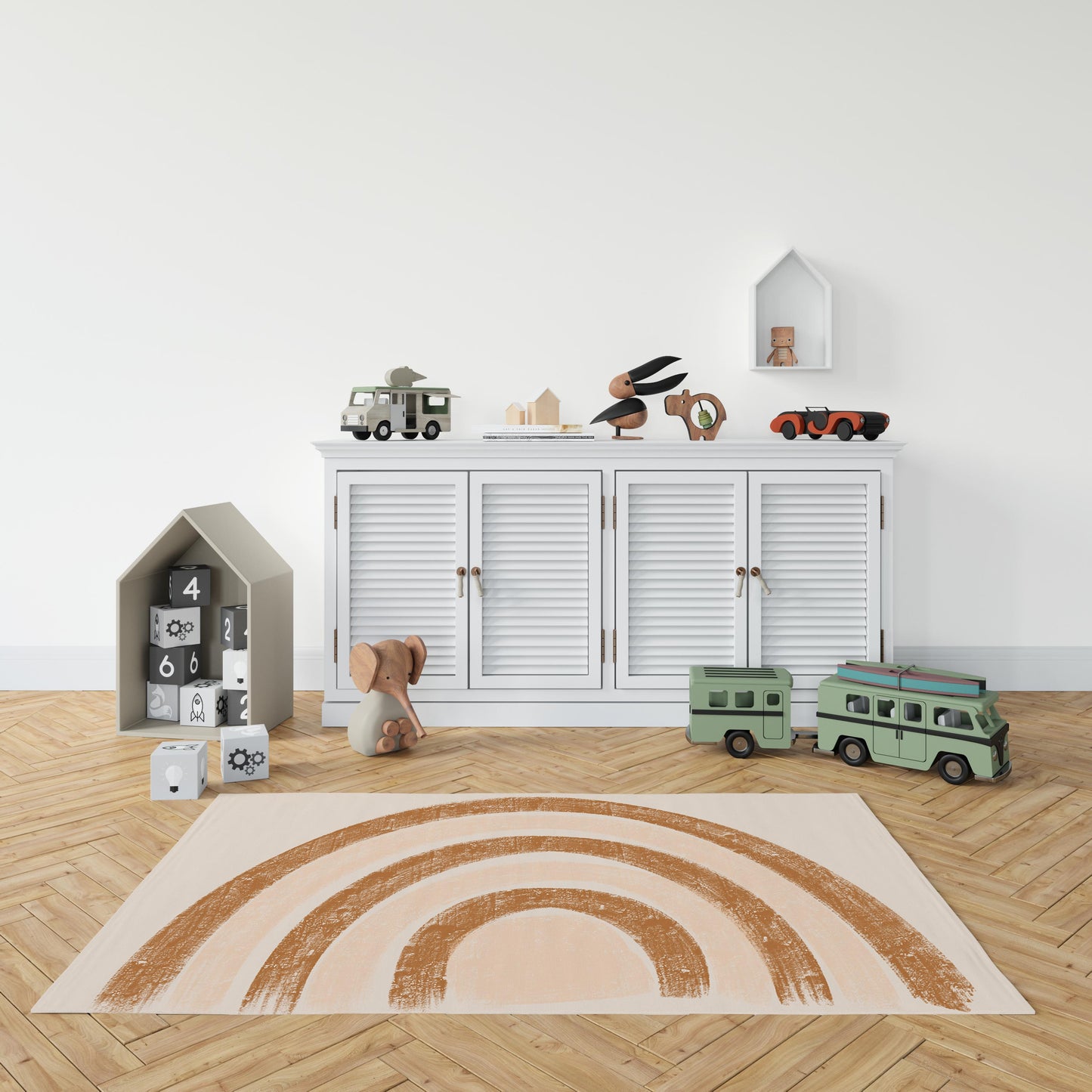 Earthy Rainbow Nursery Rugs, Rainbow Nursery Decor - Earthy Rainbow