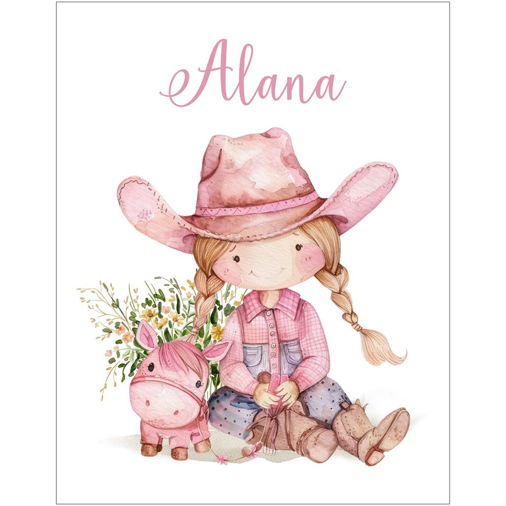 Pink cowgirl nursery wall art, Cowgirl room decor