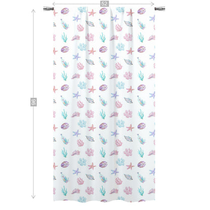 Under the sea Curtain, Single Panel, Shells curtain - Pink Mermaid