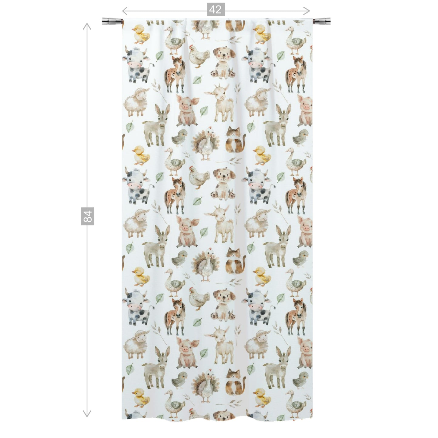 Farm animals Curtain, Single Panel, Farm nursery decor - Happy Ranch