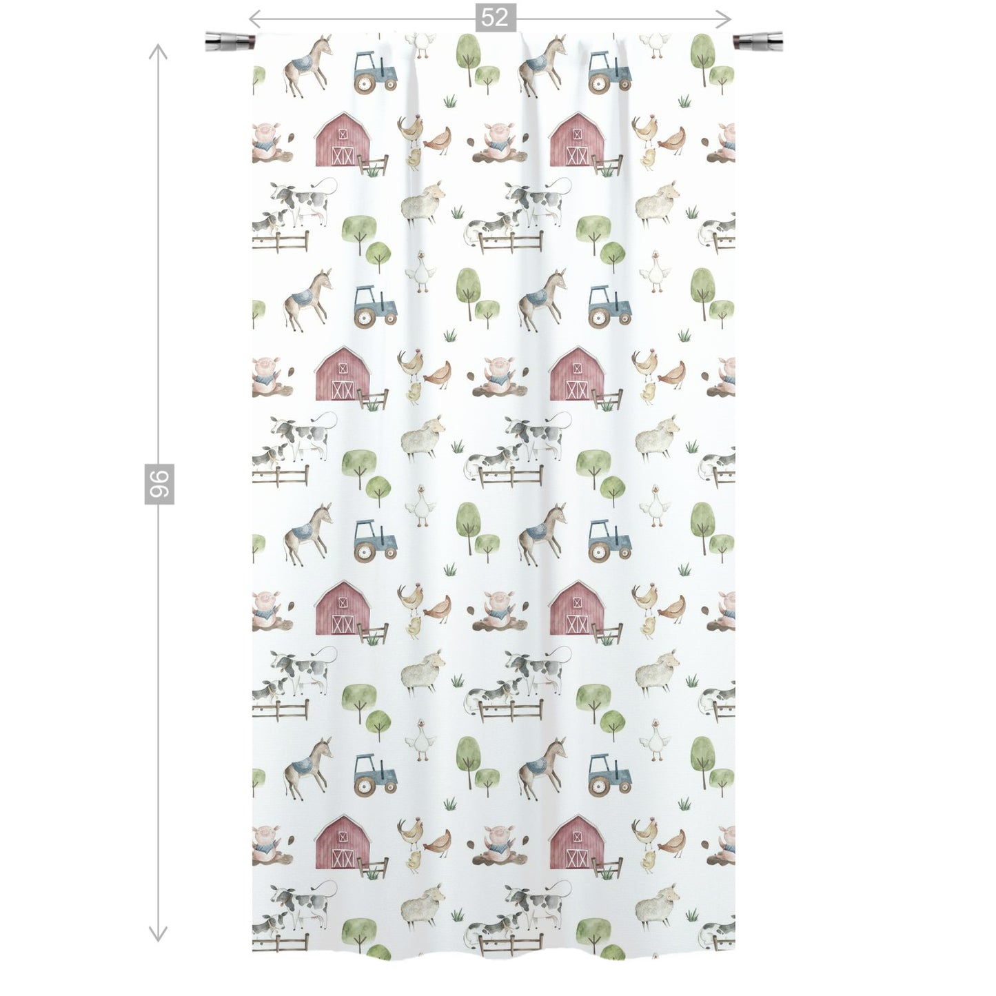 Farm Curtain, Single Panel, Farm nursery decor - Farm Adventure