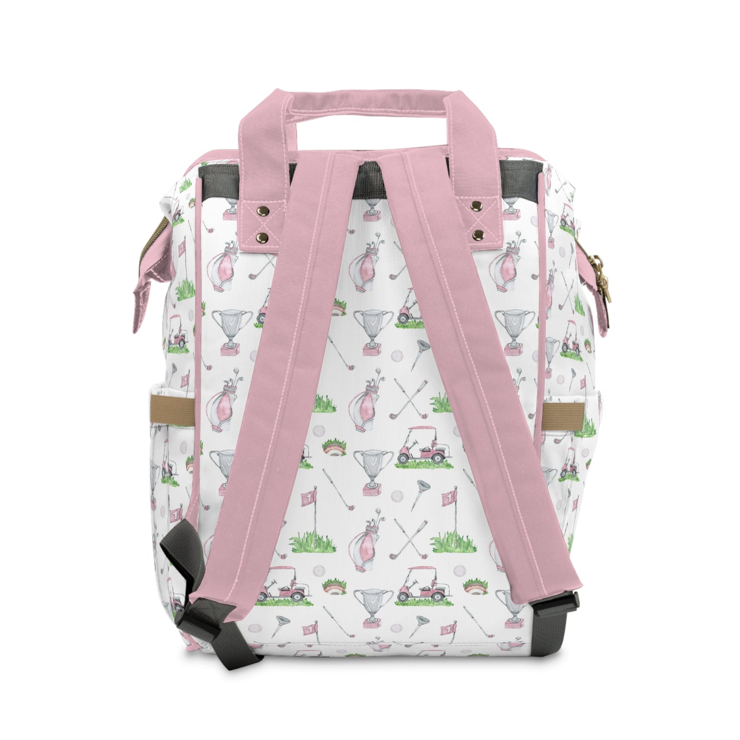 Pink golf diaper back, Girl golf Backpack - Pink Golf