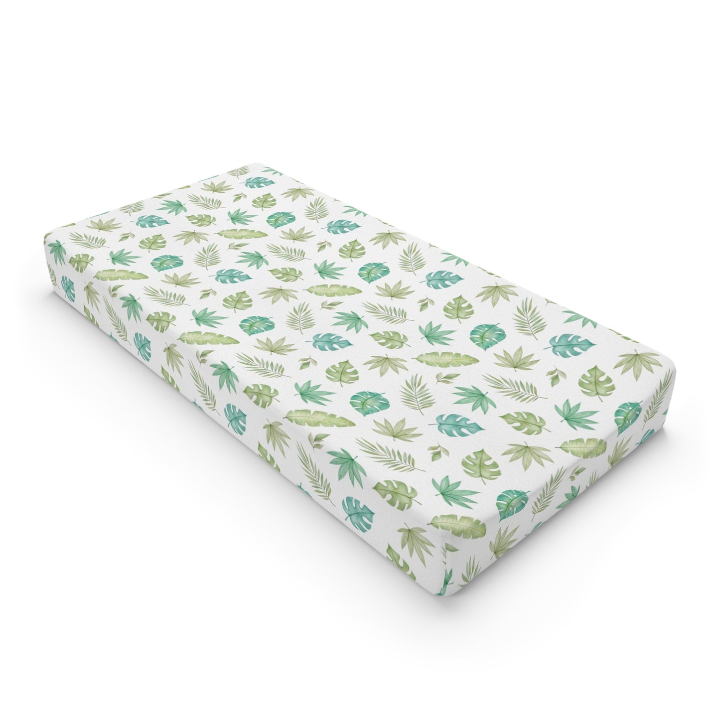 Tropical leaves Changing Pad Cover, Safari nursery decor - Cute Safari