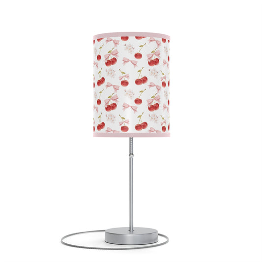 Coquette Bow Cherry Blossom Table Lamp, Cherry Nursery Decor - Miss Cherry