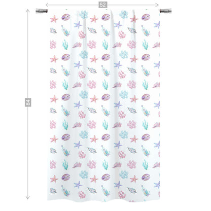 Under the sea Curtain, Single Panel, Shells curtain - Pink Mermaid