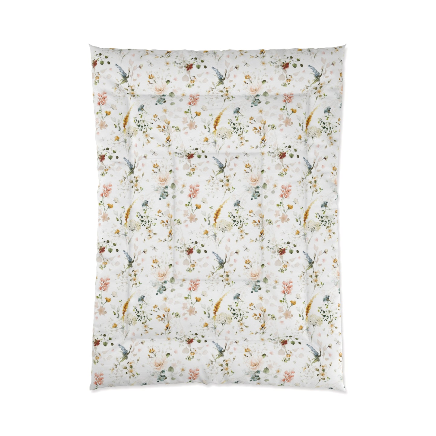 Vintage floral comforter, Wildflower nursery bedding - Vintage garden