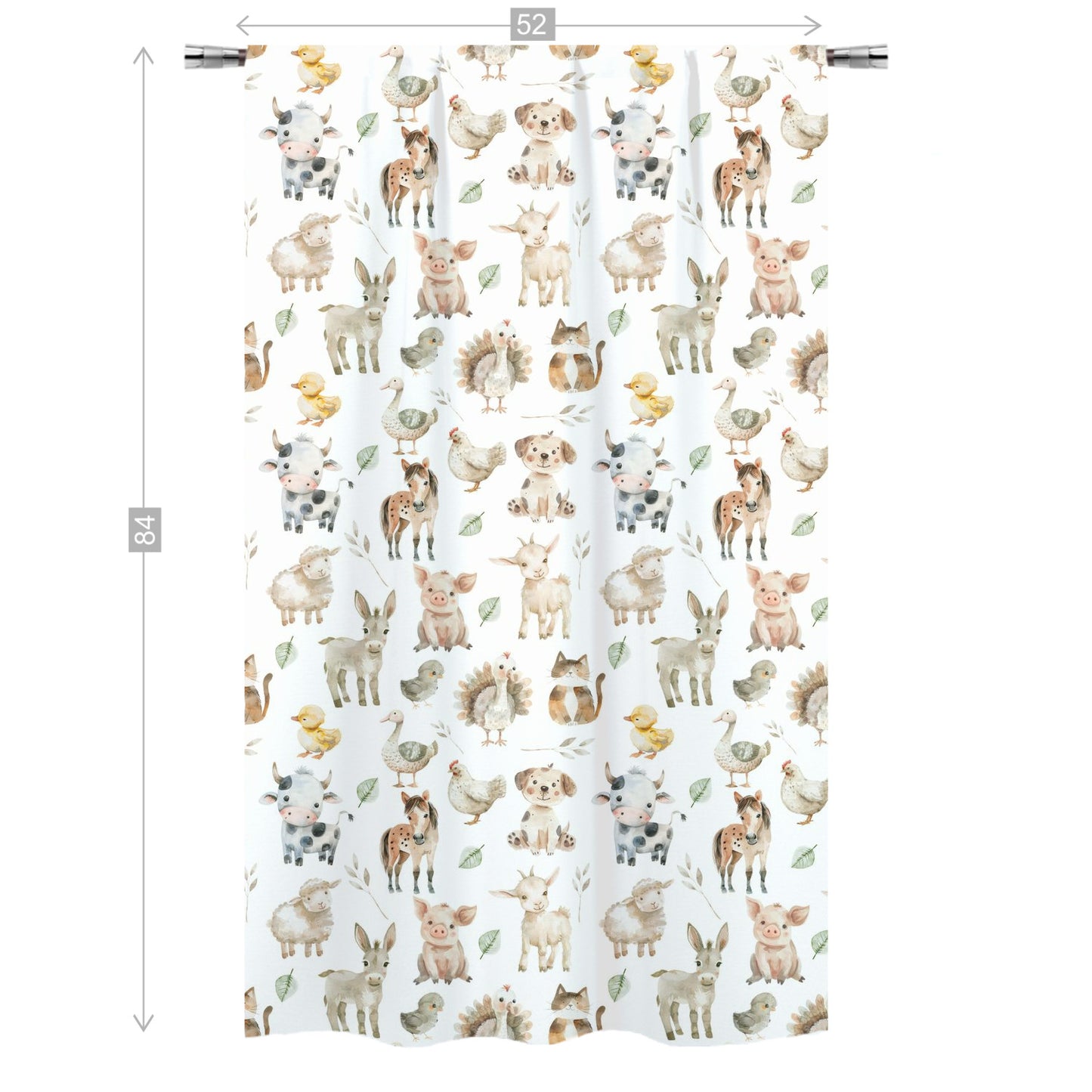 Farm animals Curtain, Single Panel, Farm nursery decor - Happy Ranch