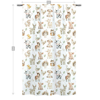 Farm animals Curtain, Single Panel, Farm nursery decor - Happy Ranch