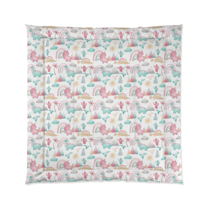 Pink dinosaur comforter,Twin Twin XL Queen king comforter for girls, Dinosaur themed room - Pink Dinosaur