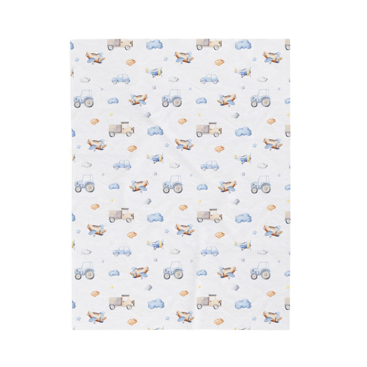 Transport blanket, Transport nursery bedding - Blue Transportation