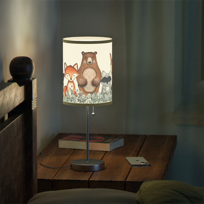 Forest animals lamp, Woodland nursery decor - Greenery Woodland