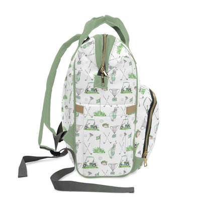 Green Golf diaper bag, Sports diaper backpack - Green Golf