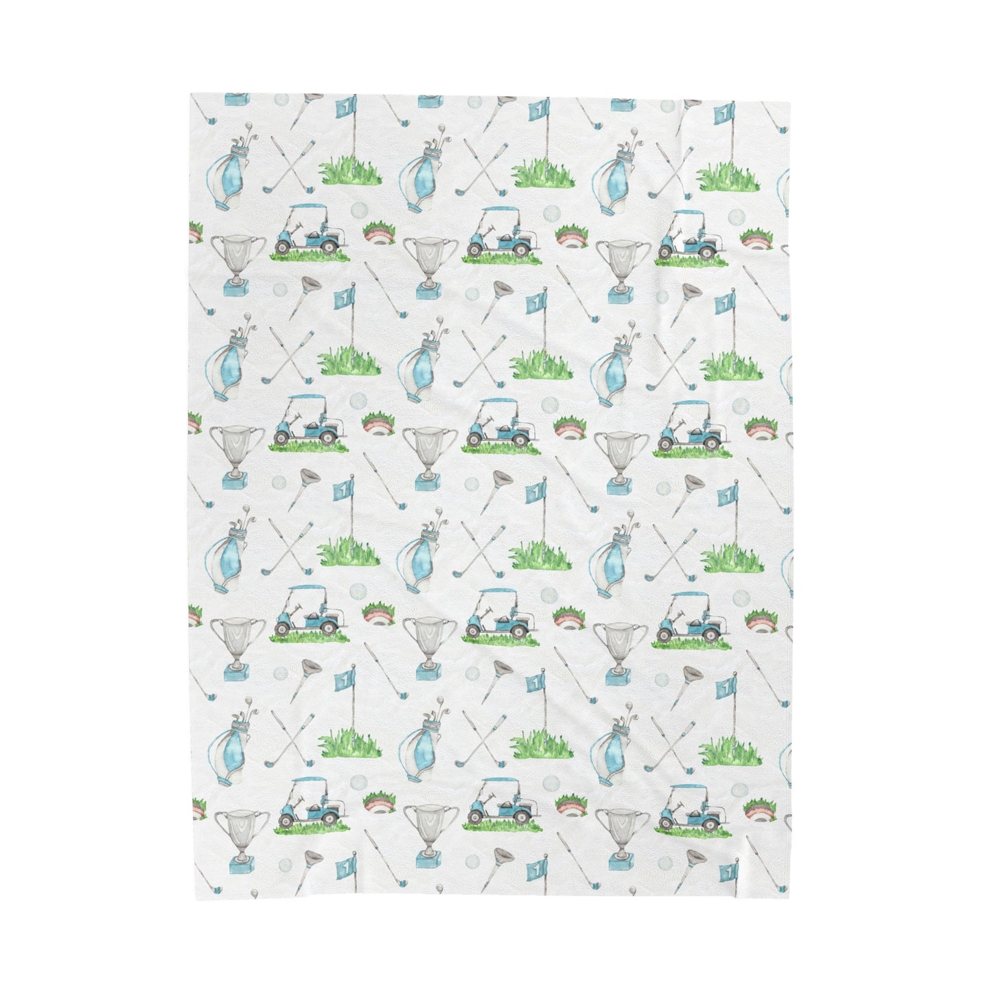 Golf minky blanket, Sports crib bedding - Little Golfer