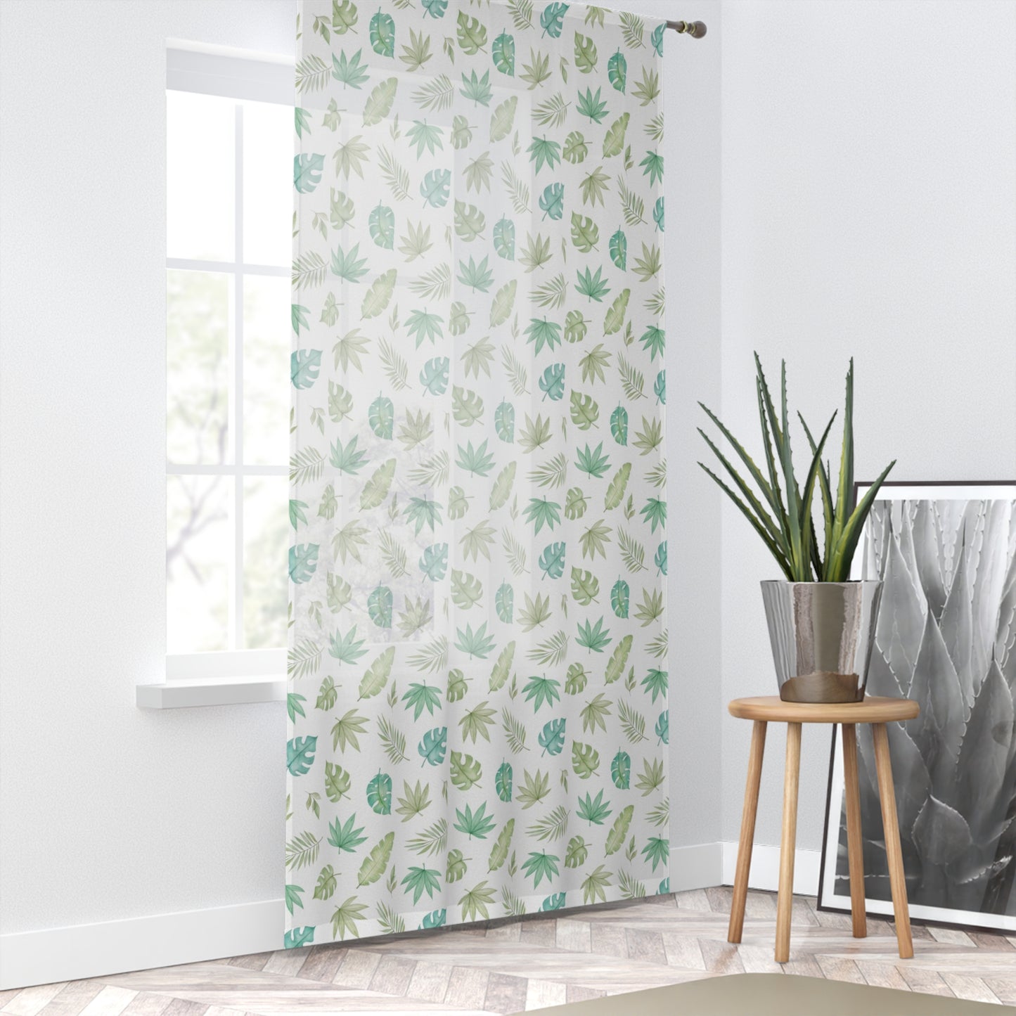 Tropical leaves Curtain, Safari sheer curtain - Cute safari