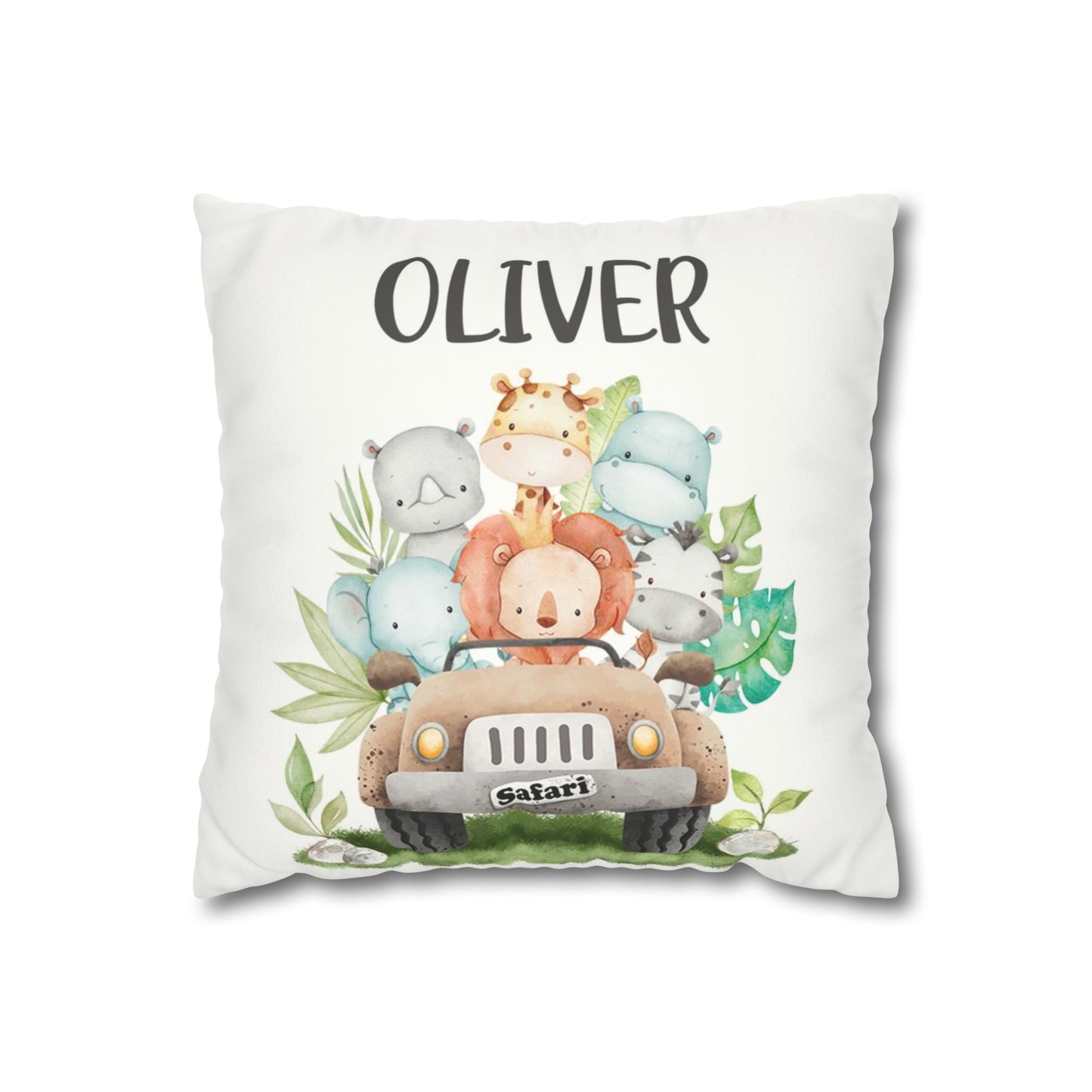 Safari animals Personalized Pillow, Jungle Nursery Decor - Cute Safari