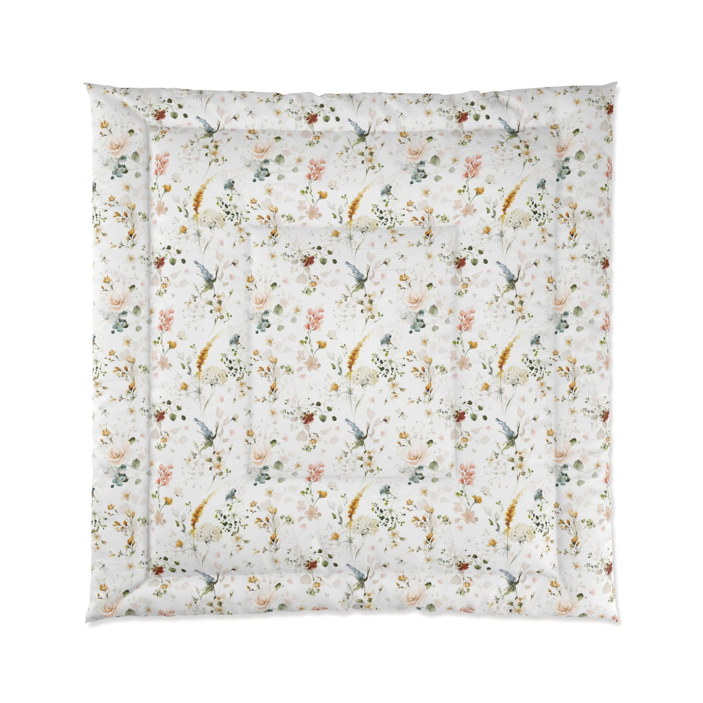 Vintage floral comforter, Wildflower nursery bedding - Vintage garden