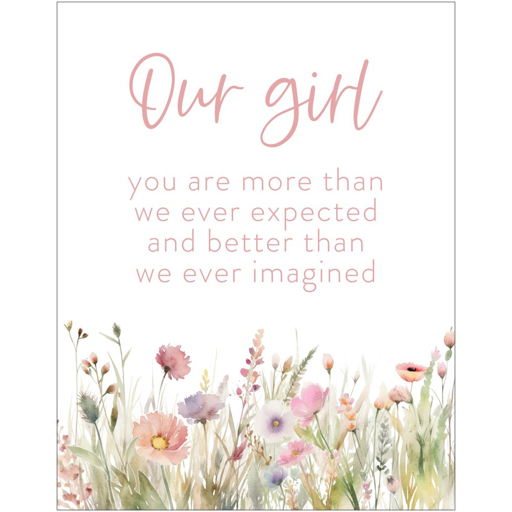 Our girl nursery print, Wildflowers nursery art