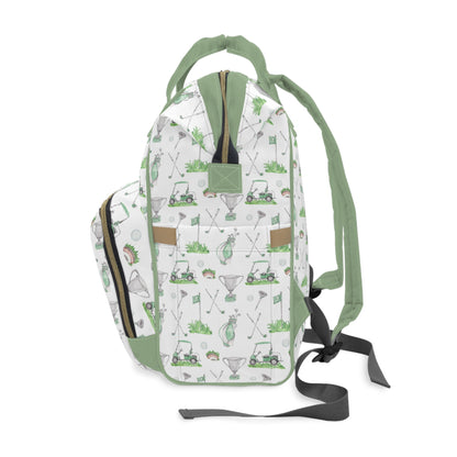 Green Golf diaper bag, Sports diaper backpack - Green Golf