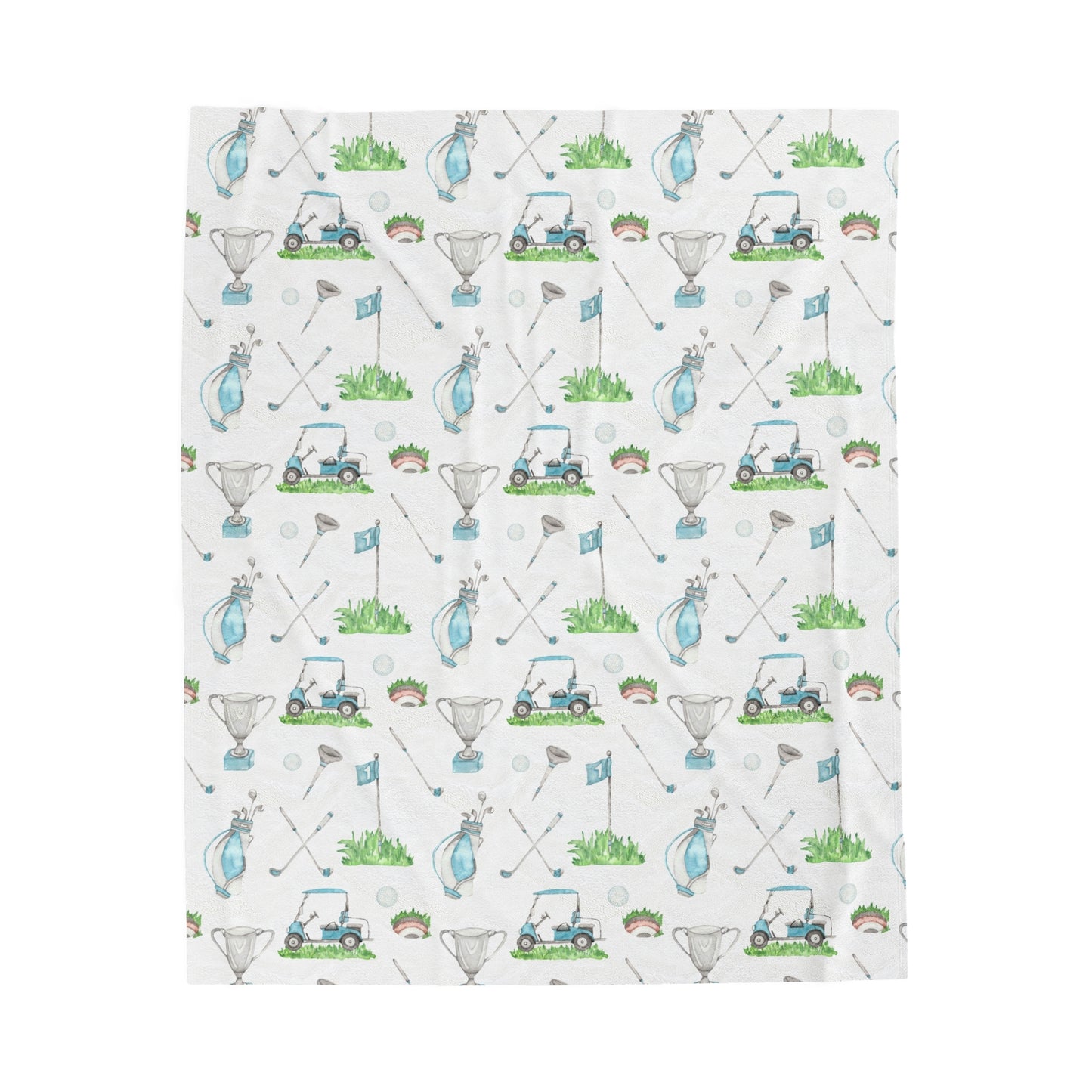 Golf minky blanket, Sports crib bedding - Little Golfer