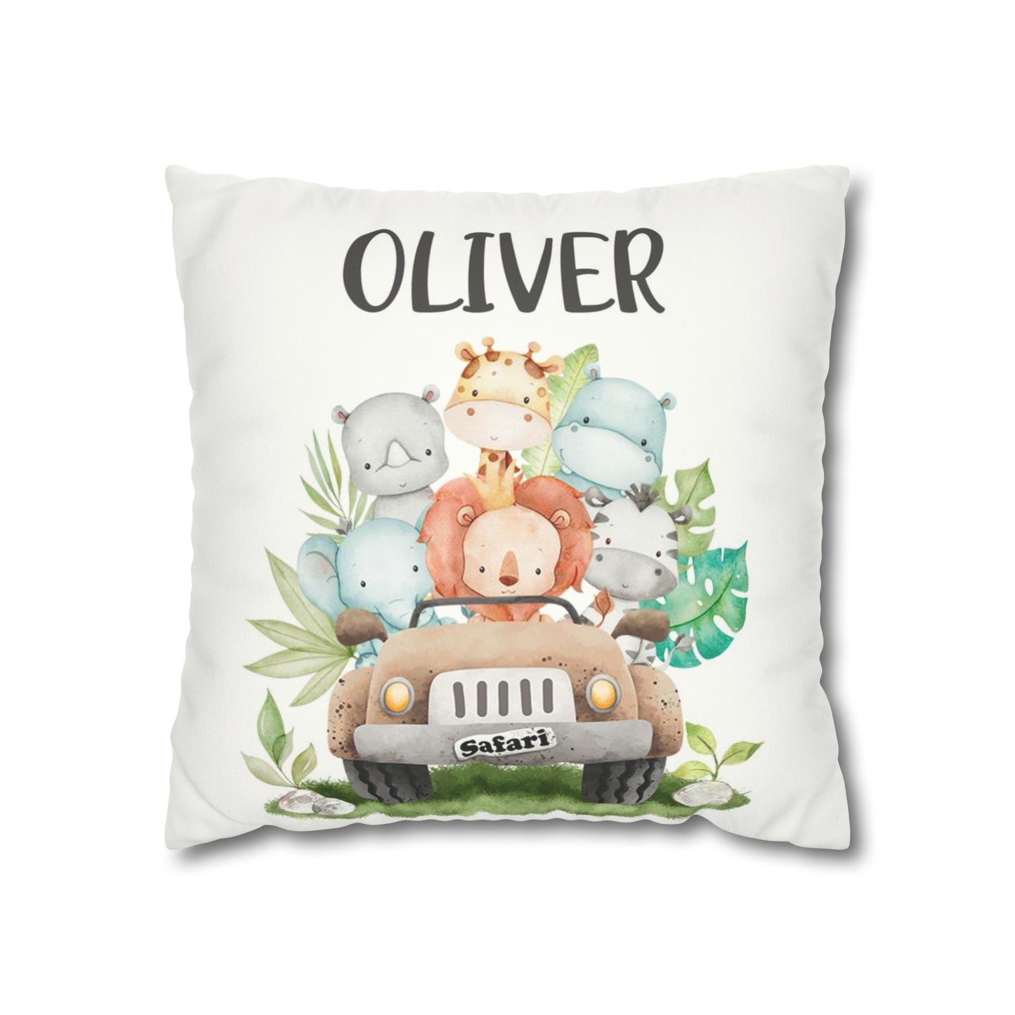 Safari animals Personalized Pillow, Jungle Nursery Decor - Cute Safari