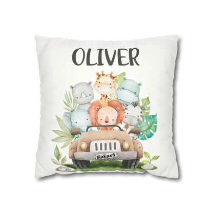 Safari animals Personalized Pillow, Jungle Nursery Decor - Cute Safari