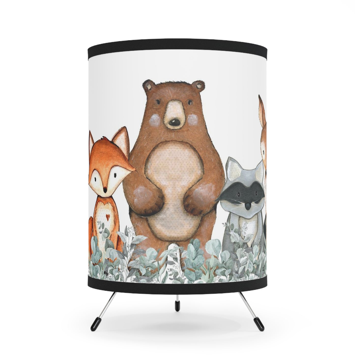 Woodland animals lamp, Forest nursery decor - Greenery Woodland