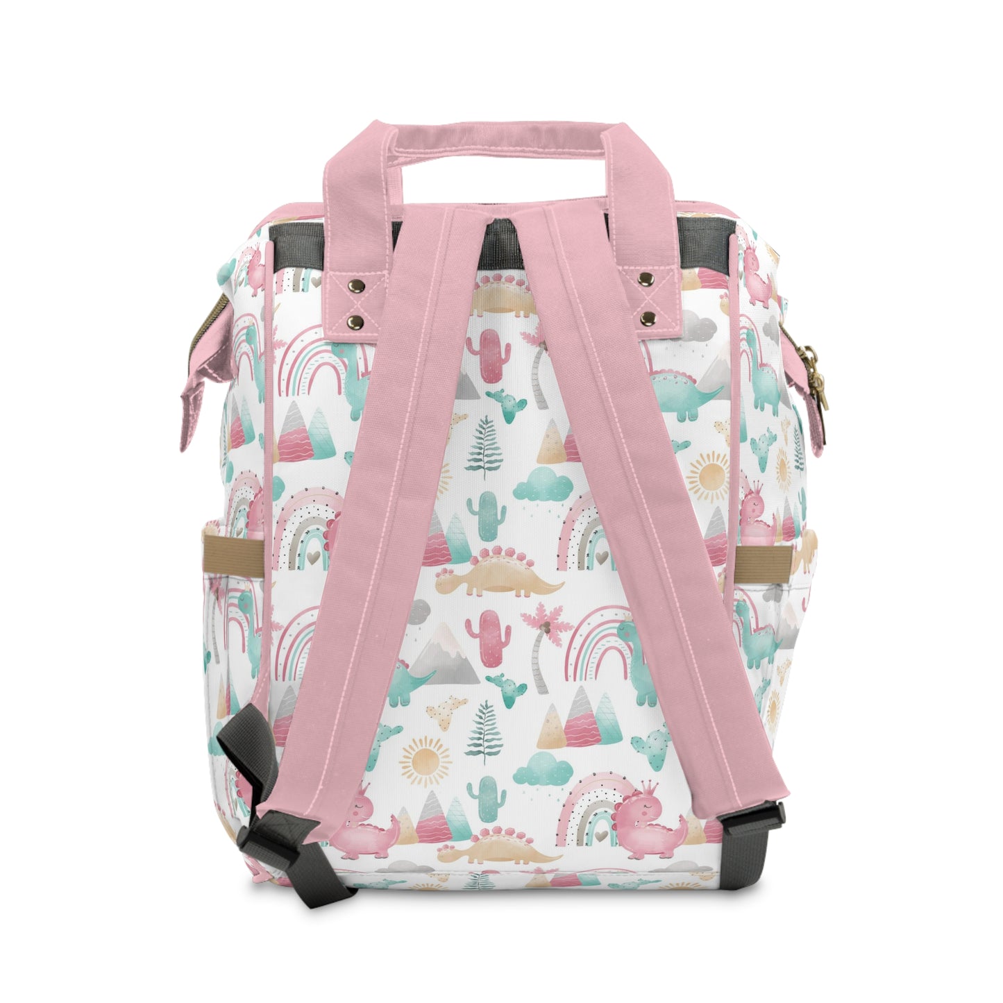 Pink dinosaur diaper backpack, Dinosaur Diaper bag - Pink Dinosaur