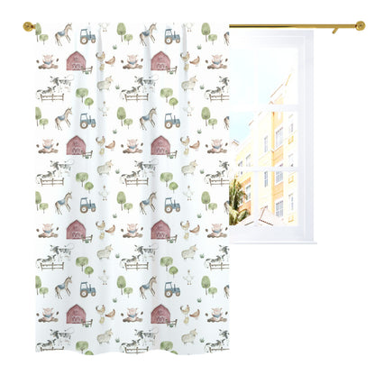 Farm Curtain, Single Panel, Farm nursery decor - Farm Adventure