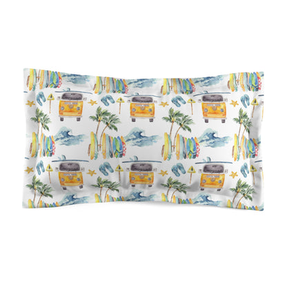 Surf pillow sham, Palm trees beach Pillow cover - Endless sea