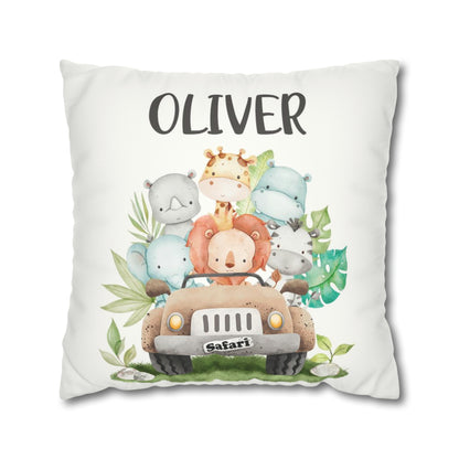 Safari animals Personalized Pillow, Jungle Nursery Decor - Cute Safari