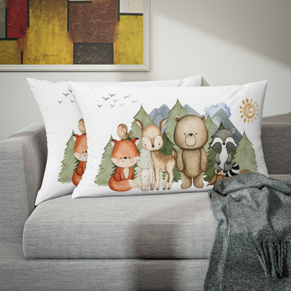 Woodland pillow sham, Forest pillow case - Magical Forest