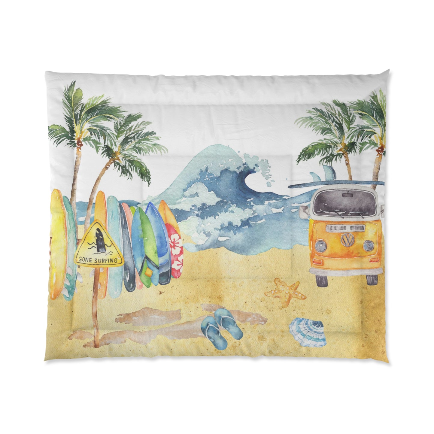 Surf comforter, Surfing bedding set - Endless Sea