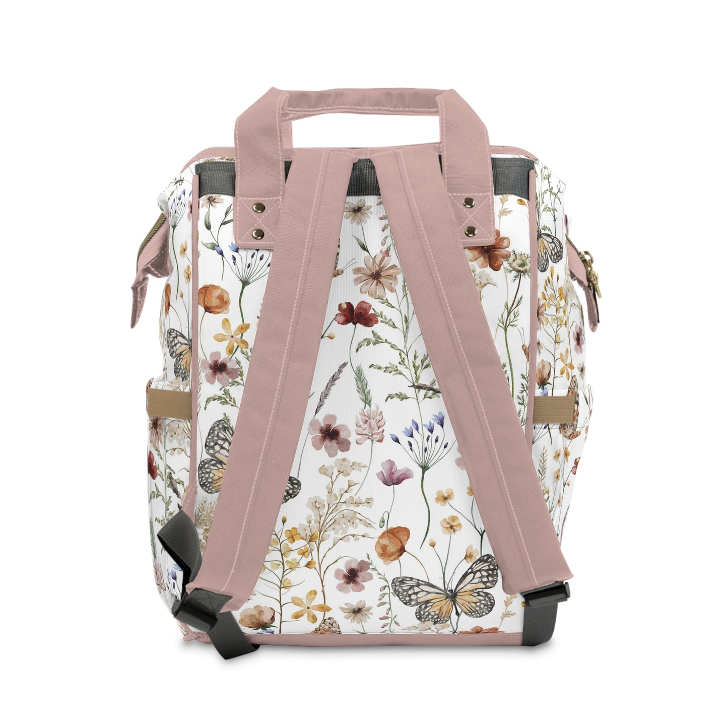 Personalized wildflower diaper bag | Butterflies floral baby backpack - Butterfly Garden