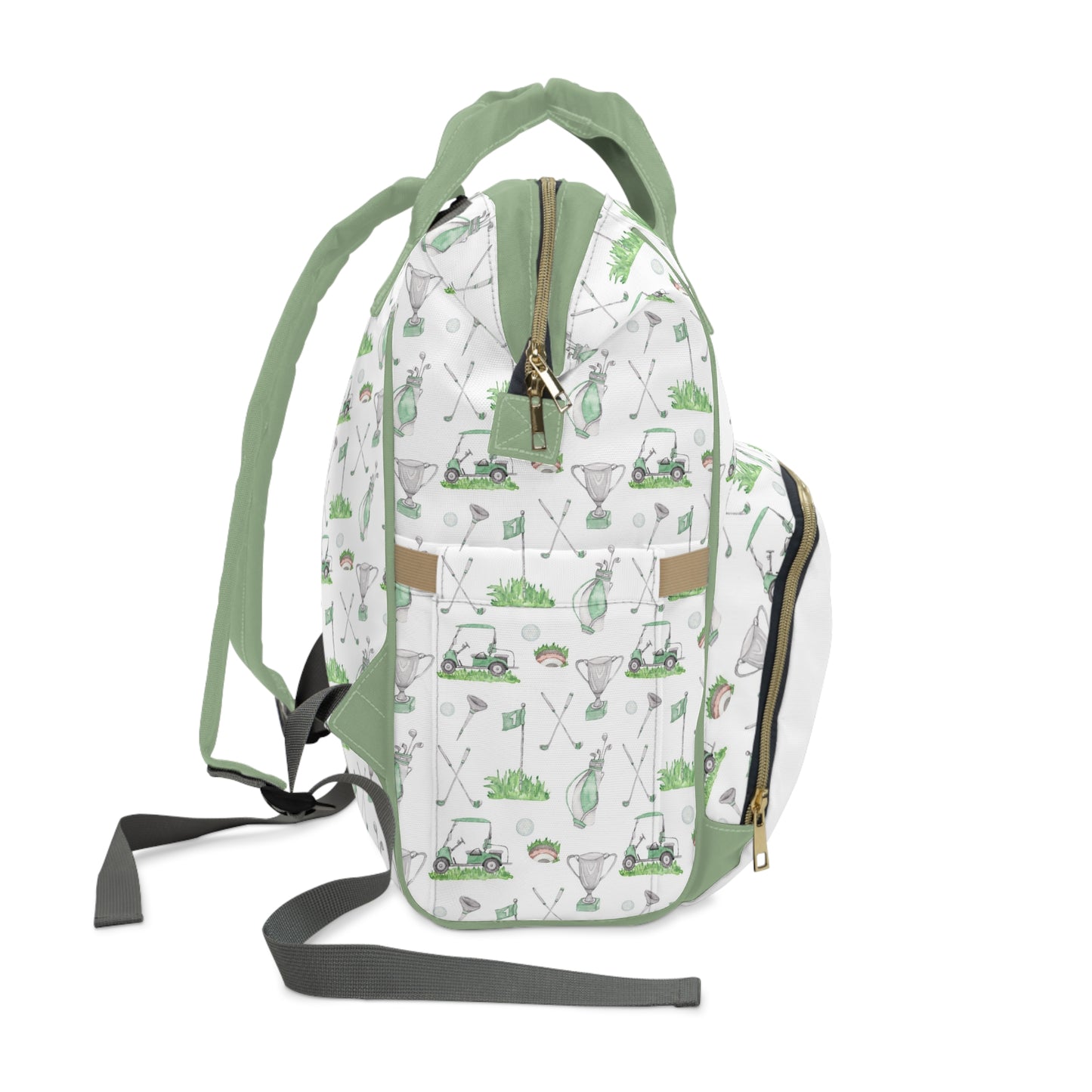 Personalized Green Golf diaper bag | Sports baby backpack - Green Golf