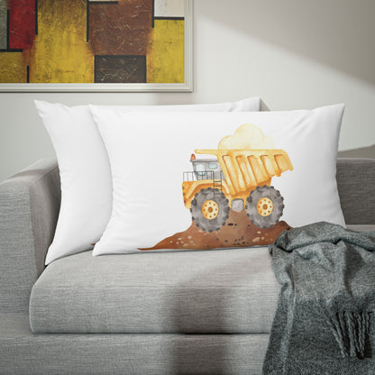 Truck Pillow Sham case, Construction boys room pillow - Under construction