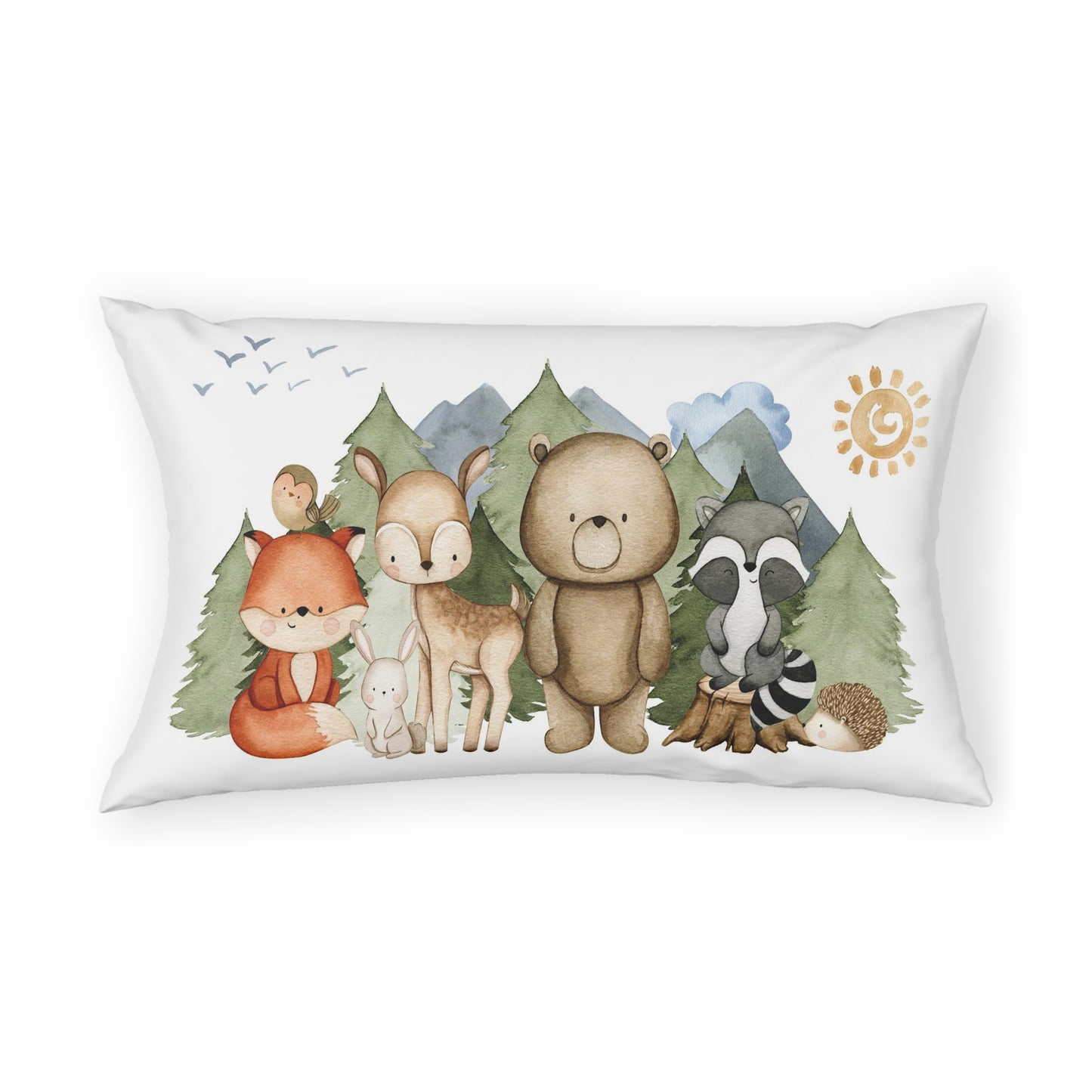 Woodland pillow sham, Forest pillow case - Magical Forest