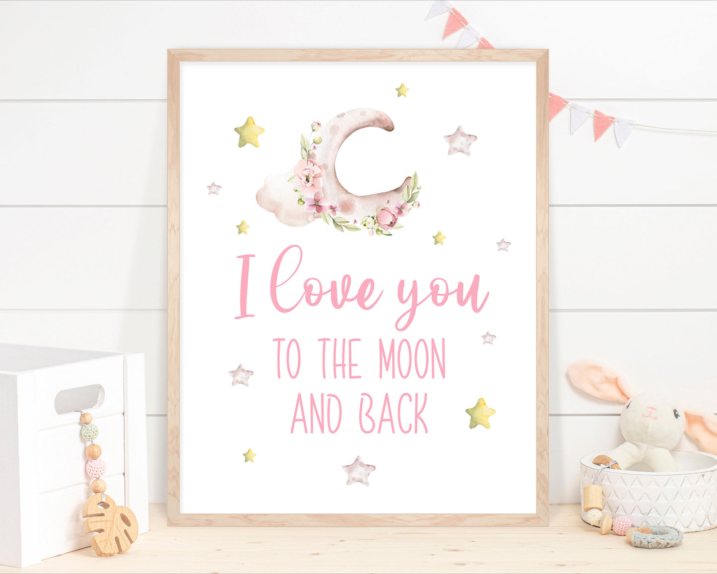 PRINTABLE Unicorn Wall Art, Pink Unicorn Nursery Print set of 2 - Magical unicorn