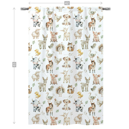 Farm animals Curtain, Single Panel, Farm nursery decor - Happy Ranch