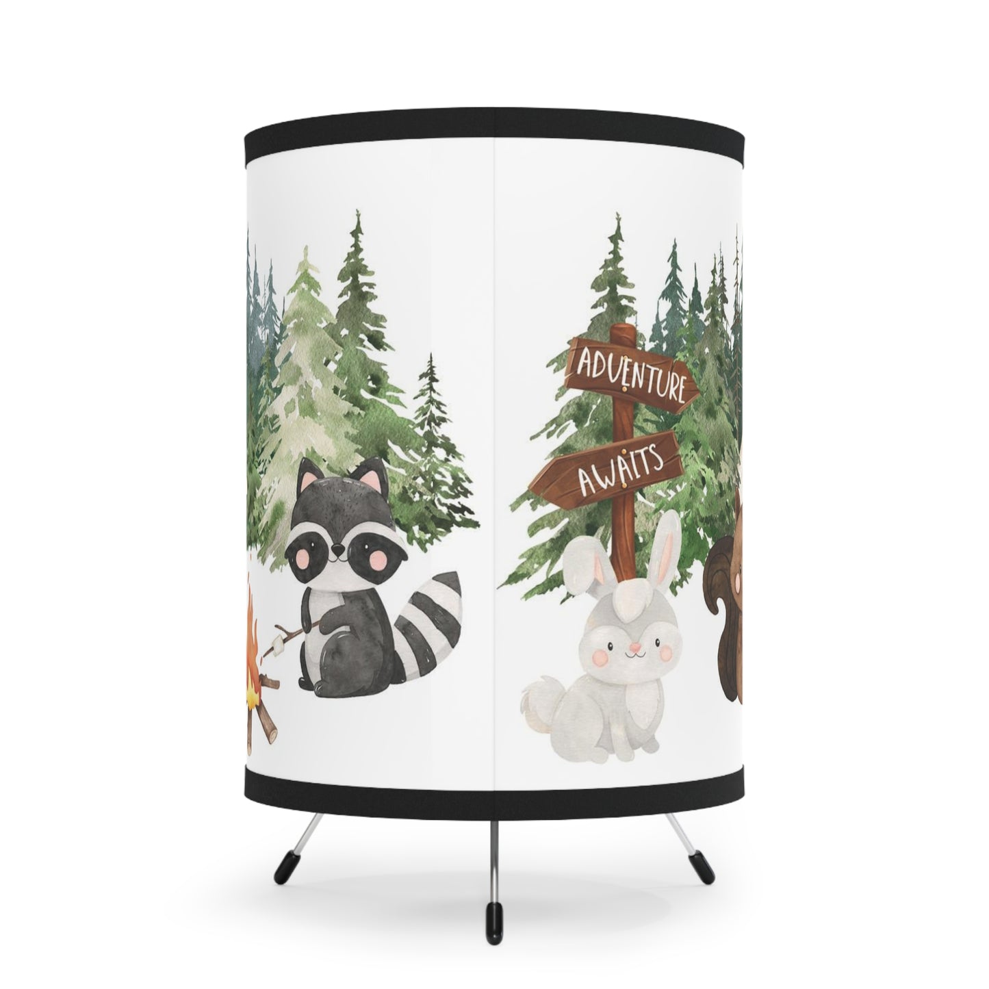 Woodland nursery lamp, Forest table lamp - Camping Critters