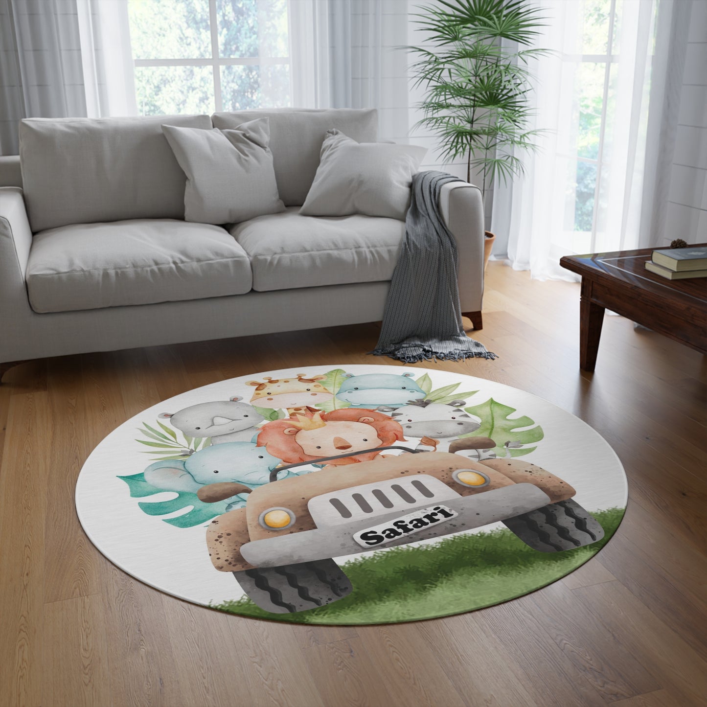 Safari Round Rug, Safari nursery decor - Cute Safari