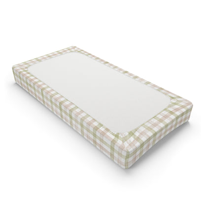 Gingham changing pad cover, Plaid changing pad cover - Cute safari