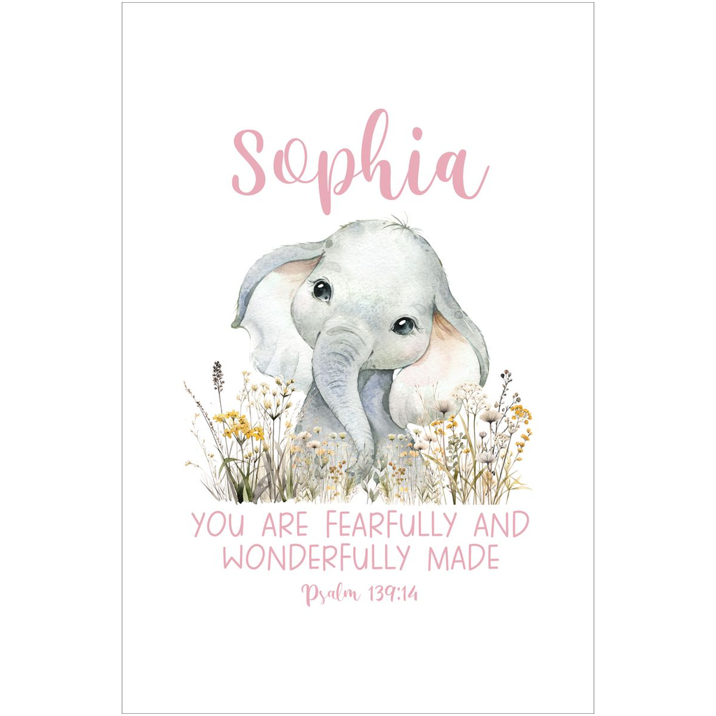 Elephant Nursery art, Bible verse wall art