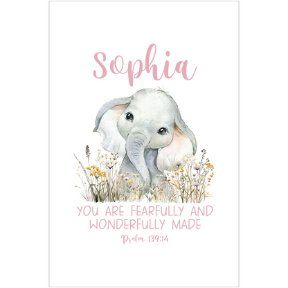 Elephant Nursery art, Bible verse wall art