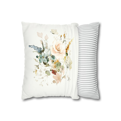 Garden Floral Pillow COVER, wildflower pillow - Vintage Garden