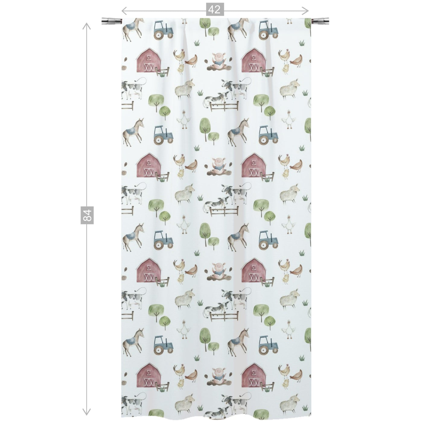 Farm Curtain, Single Panel, Farm nursery decor - Farm Adventure