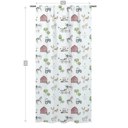 Farm Curtain, Single Panel, Farm nursery decor - Farm Adventure