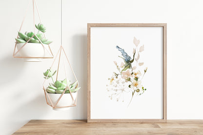 Wildflowers Wall Art, Floral Nursery Prints set of 3 - Vintage Garden