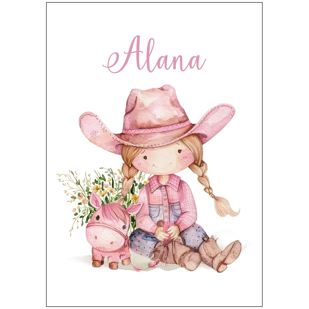 Pink cowgirl nursery wall art, Cowgirl room decor