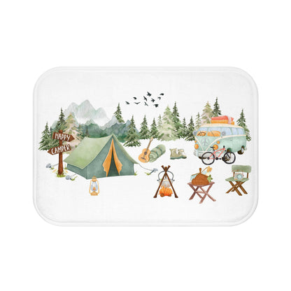 Camping bath mat, Anti-slip backing, Adventure bathroom decor - Outdoor adventures